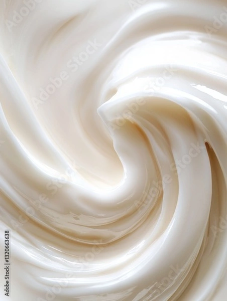 Obraz Close-up of a creamy white substance, which appears to be whipped cream or cream.