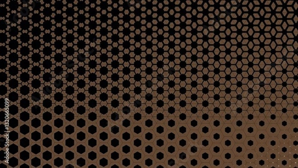 Fototapeta Abstract geometric background - Hexagonal mosaic with Brawn gradient background 4K