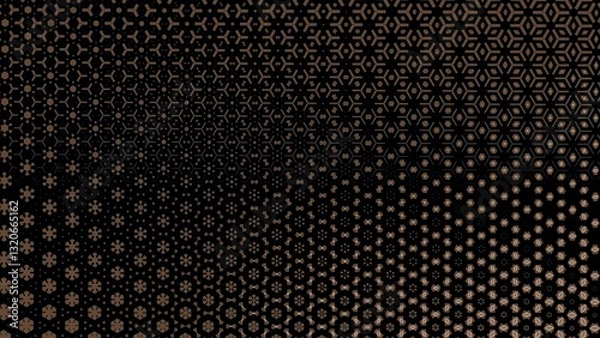 Fototapeta Abstract geometric background - Hexagonal mosaic with Brawn gradient background 4K