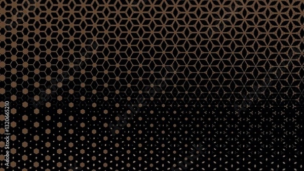 Fototapeta Abstract geometric background - Hexagonal mosaic with Brawn gradient background 4K