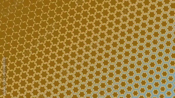 Fototapeta Yellow color hexagonal shape modern geometrical background 4K