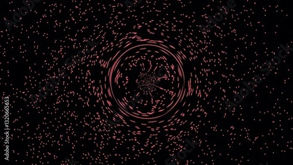 Fototapeta Stunning Cosmic Scene Featuring a Dark Black Hole Surrounded by a Brilliant Blue Accretion Disk and a Distant Planet Against a Starry Background