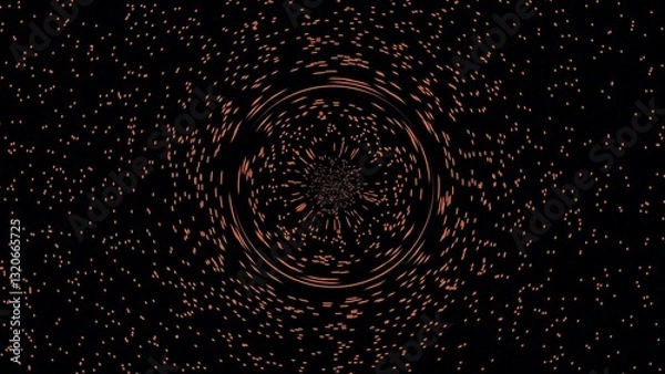 Fototapeta Stunning Cosmic Scene Featuring a Dark Black Hole Surrounded by a Brilliant Blue Accretion Disk and a Distant Planet Against a Starry Background