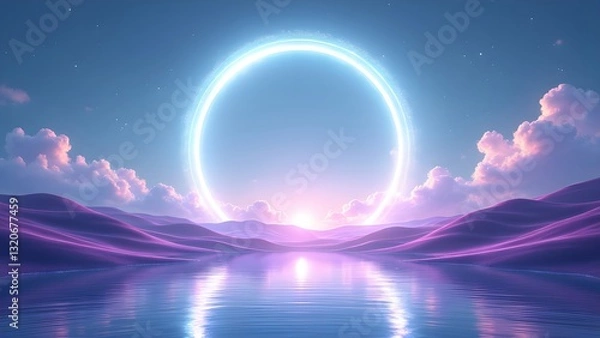 Fototapeta Dreamy halo of reflection on the water