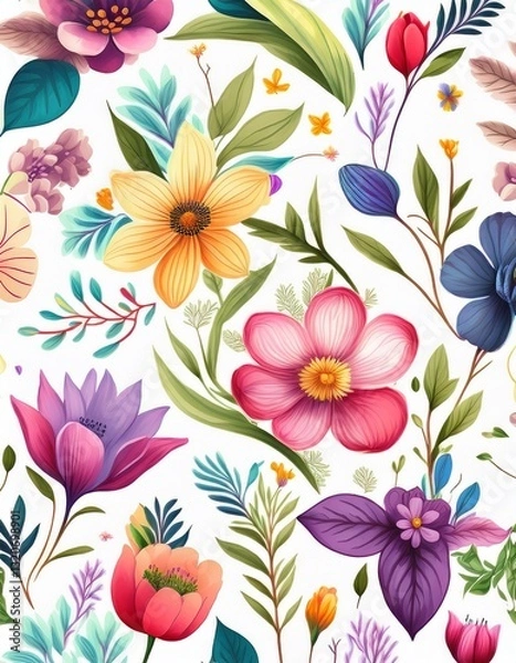 Obraz Spring Summer Floral Background Wallpaper