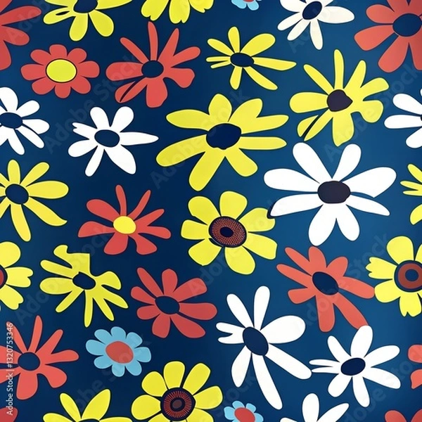 Fototapeta colorful pattern  of various flowers 