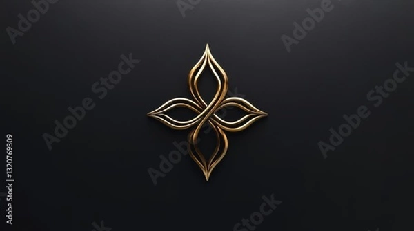Obraz  Luxurious Golden Symbols on Dark Background