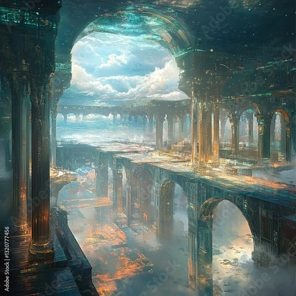 Obraz 空　神殿　建物　光　神話