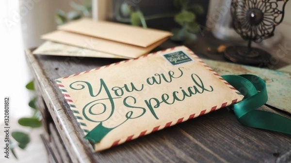 Obraz A Special Message: Vintage Envelopes and Sentimental Note