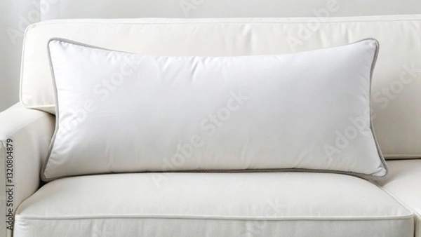 Fototapeta pain relief and flexibility concept. White decorative pillow on a cozy couch.