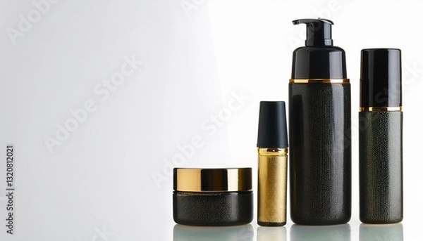 Fototapeta 블랙과 골드 포인트의 럭셔리한 화장품 용기가 고급스러운 느낌을 주는 이미지