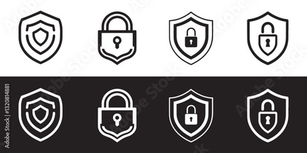 Fototapeta cyber security icon set vector art