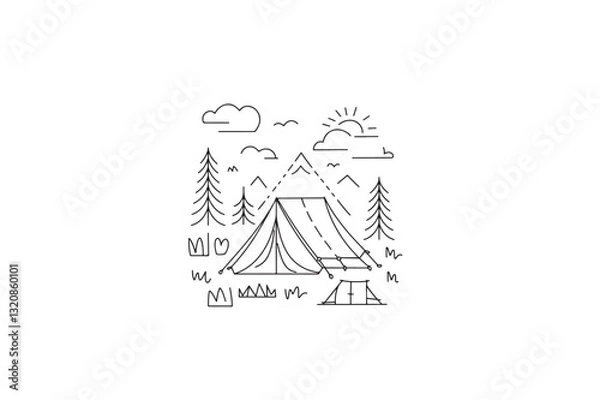 Fototapeta Summer batch camping black color image.