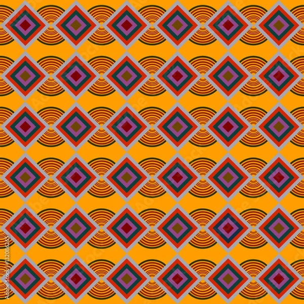 Fototapeta Seampless pattern decorative elements