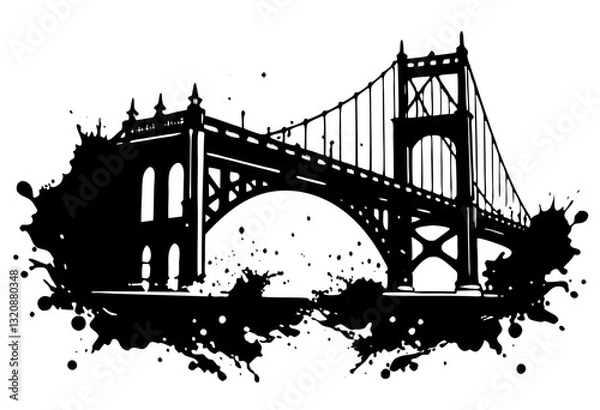 Fototapeta bridge vector illustration