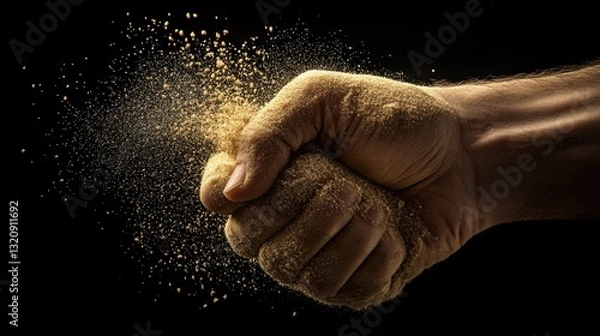 Obraz Clenching life's moments tightly, yet they slip away like sand through fingers in a dance of time and inevitability
