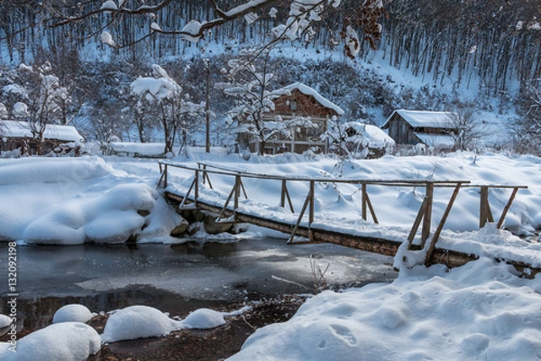 Fototapeta Ribaritsa, winter landscape, Bulgaria