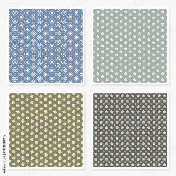 Fototapeta Pattern background for design. Colorful shapes seamless pattern.