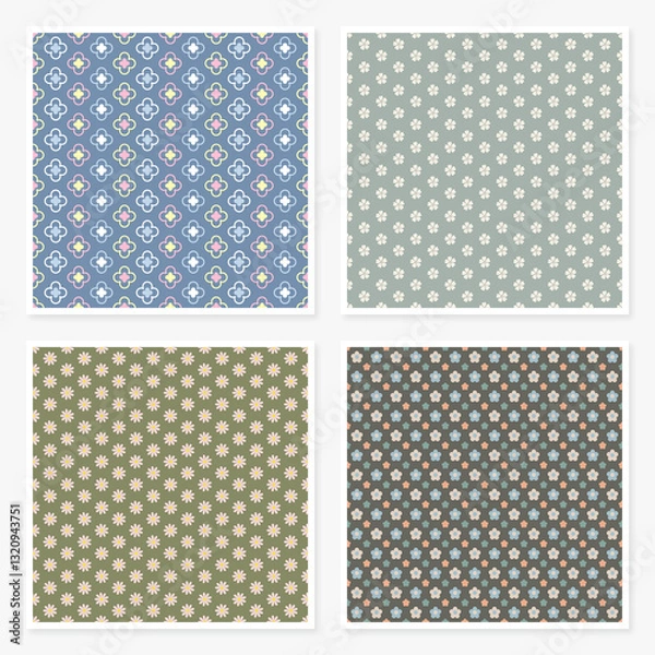 Fototapeta Pattern background for design. Colorful shapes seamless pattern.