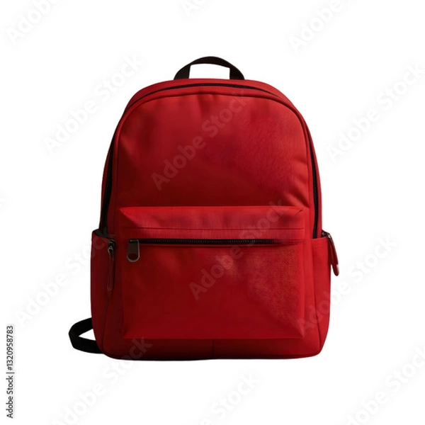 Fototapeta Red Backpack Isolated On Transparent Background