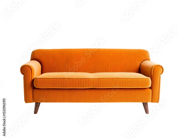 Fototapeta Orange sofa isolated on transparent background