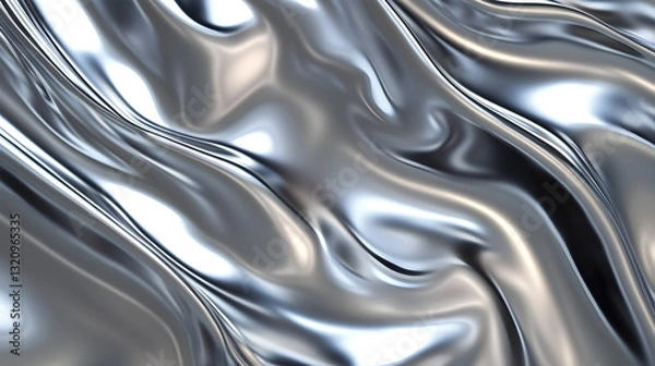 Fototapeta Hyperrealistic quicksilver texture background in high resolution, capturing the fluid, reflective, and metallic properties of liquid silver. A perfect visual for modern designs, digital art, and creat