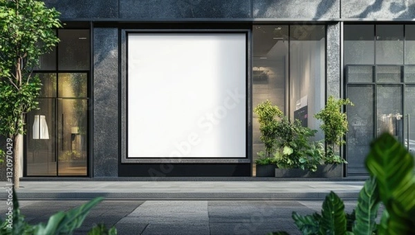 Fototapeta Modern storefront blank advertisement