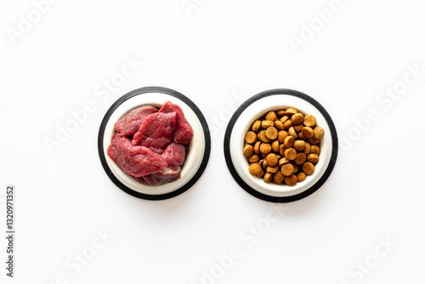 Fototapeta Natural and dry food for dogs and cats. Healthy pet food