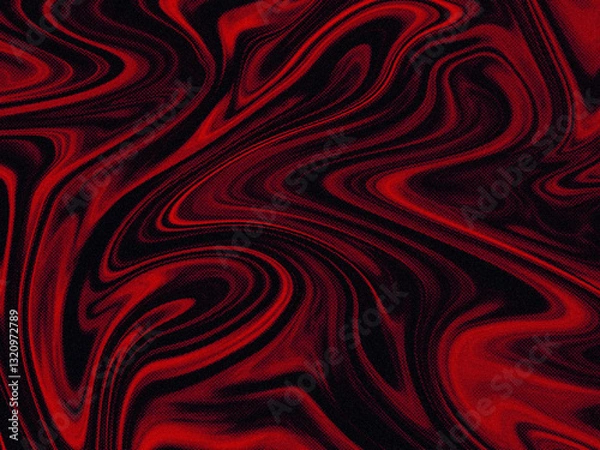 Fototapeta Red liquid pattern with halftone Pattern and noise effect