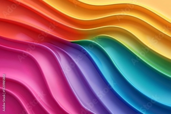 Fototapeta abstract colorful background with waves. Generative AI