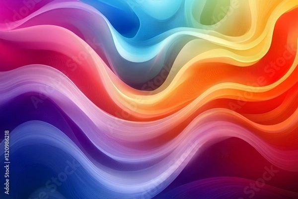 Fototapeta abstract colorful background with waves. Generative AI