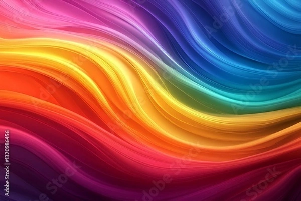 Fototapeta abstract colorful background with waves. Generative AI