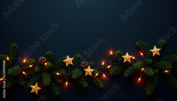 Obraz Christmas Tree and Lights – A Festive and Magical Holiday Scene