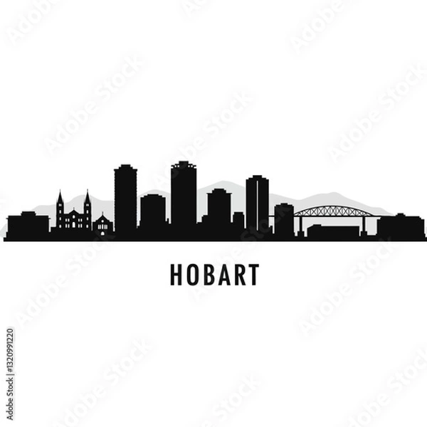 Fototapeta Hobart Skyline - Minimalist Vector Illustration