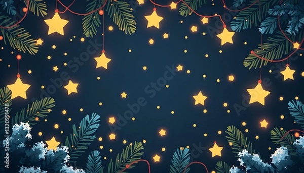 Obraz Seamless Pattern with Stars – A Continuous Starry Design
