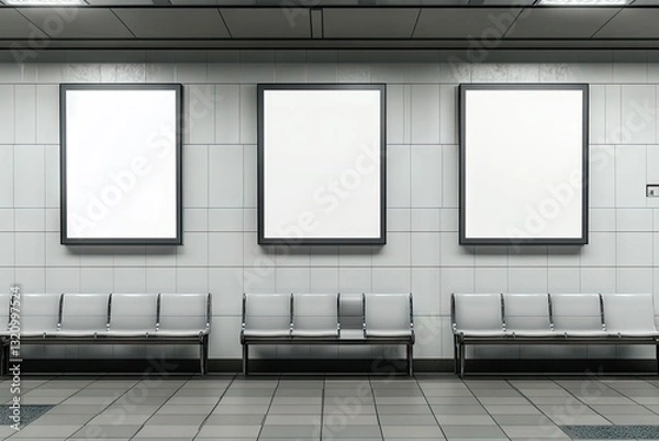Fototapeta Empty subway advertising space