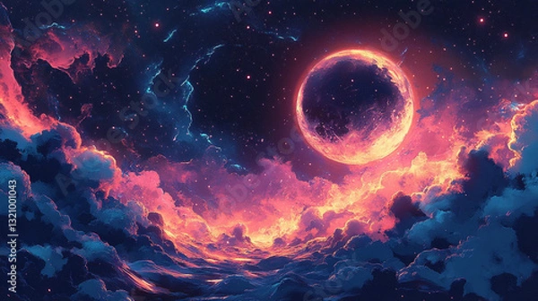 Obraz Moon Cosmic exploration visual art