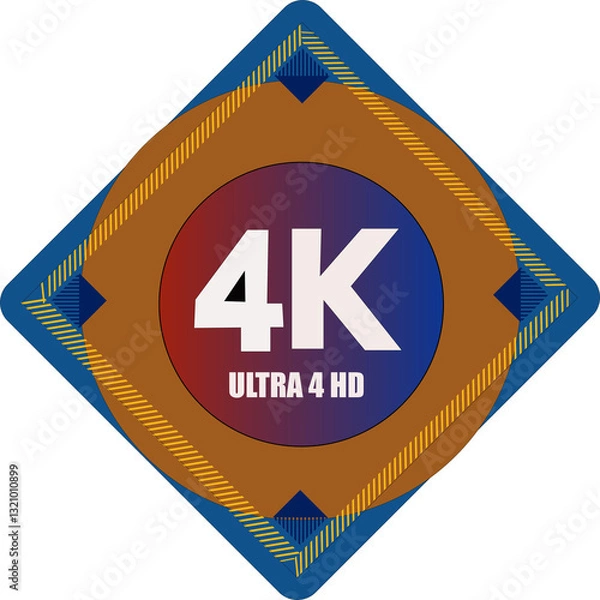 Fototapeta 4k Ultra Hd Video Resolution Button Vector 