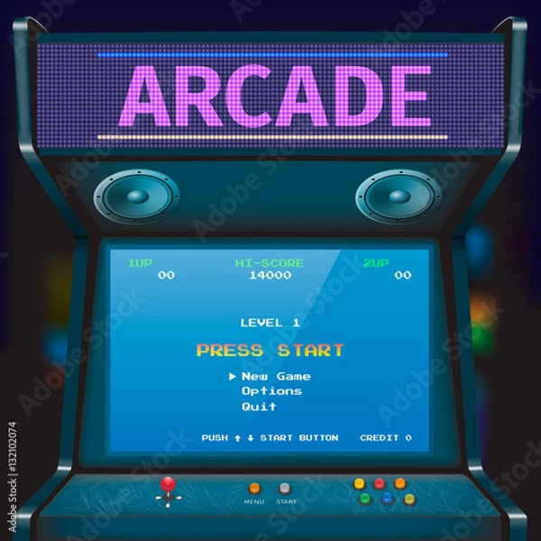 Obraz Retro Arcade Machine. Ilustracja wektorowa.