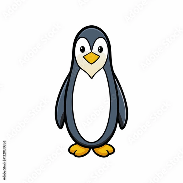 Fototapeta emperor penguin on white