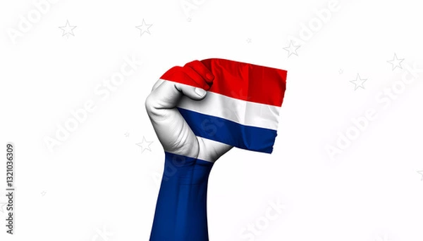 Fototapeta  Netherlands Flag with Tattoo