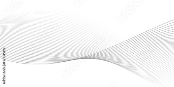 Fototapeta Wave with lines created using blend tool.Vector illustration of wavy lines. Curved wavy line, smooth stripe.