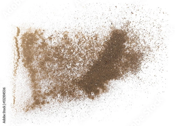 Fototapeta dust of soil isolated on white background, with clipping path
