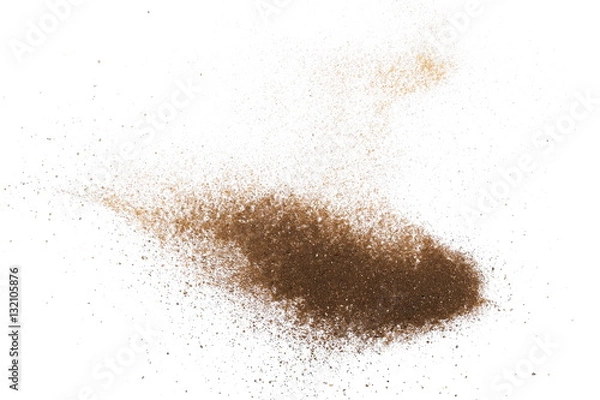 Fototapeta dust of soil isolated on white background, with clipping path