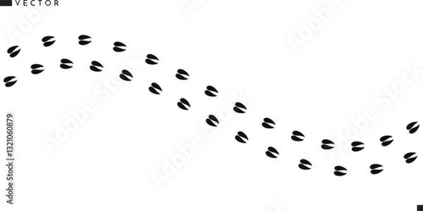 Obraz Deer footprints vector. Wild animal track