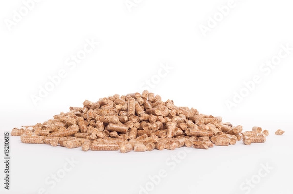 Obraz Holzpellets auf weissem Hintergrund