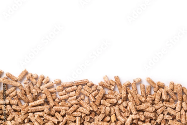 Obraz Holzpellets auf weissem Hintergrund