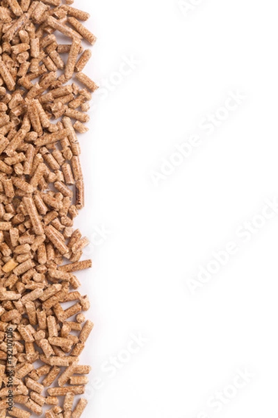 Obraz Holzpellets auf weissem Hintergrund