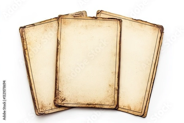 Obraz Three antique, aged, blank cards