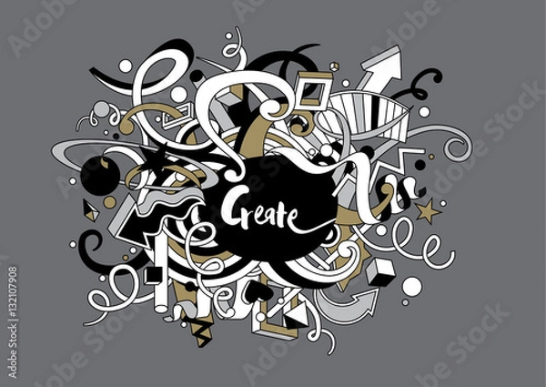 Fototapeta Create - Vector hand made doodle illustration